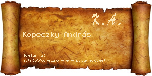 Kopeczky András névjegykártya