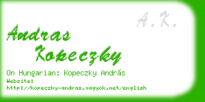 andras kopeczky business card